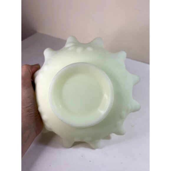 Vintage Fenton Uranium Custard Glass Candy Dish Art Deco Depression Vaseline - Picture 8 of 9